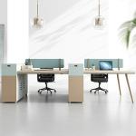 Customizable Staff Desks and Chairs Combination for Four People Office