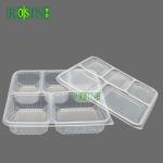 Clear Disposable Take Out Containers PP Fast Food 5 Compartment Plastic