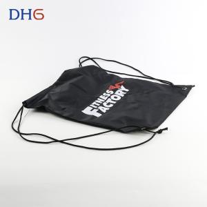 Quality Lightweight Fabric Black Drawstring Backpack Fashionable Bright Elegant Look wholesale