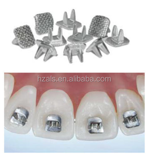 MFDS Safety Standard 10pcs/pk Dental Stainless Steel Orthodontic Bondable Double Hooks Lingual Buttons with Long Arm