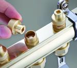 6101 Polished Brass Water Distribution Manifolds w/ anti-sediment sealing bases