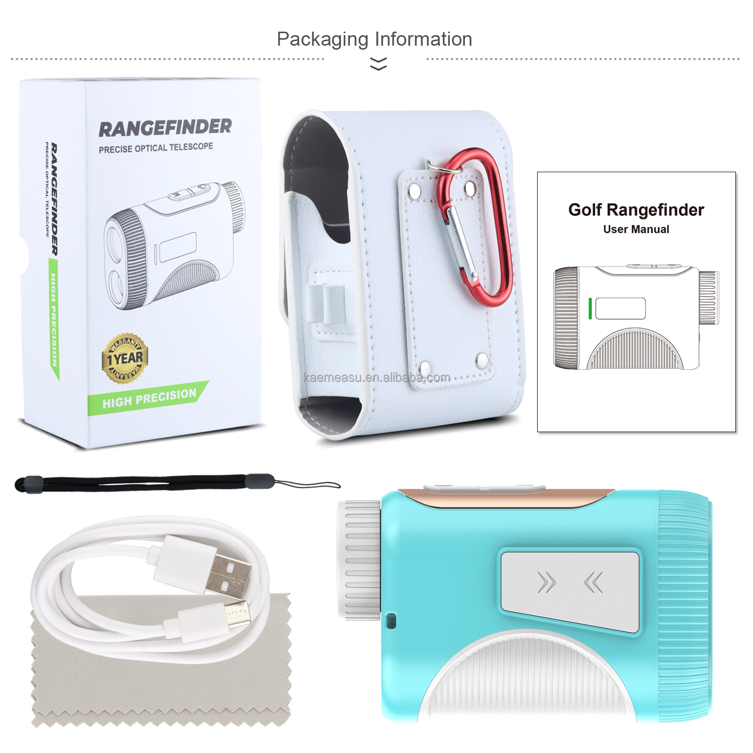 Rechargeable Battery Powered 1200m Golf Laser Rangefinder 6.55X Magnification Industrial Grade OEM 92*58*35mm
