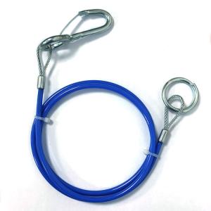 Quality Nylon Coated Colorful 4mm Stainless Steel Wire Rope With Eyelets And Safety Hook wholesale