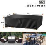 Outdoor Waterproof Patio Furniture Covers,420D Oxford Polyester Black Rectangula