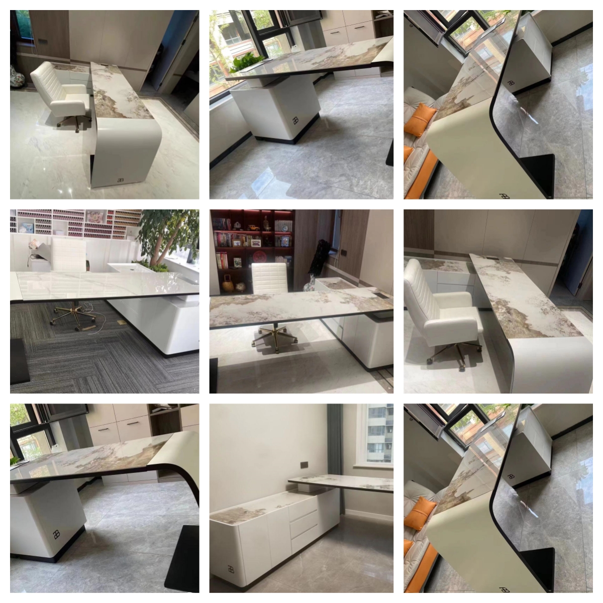 Strong Executive Boss Luxury Office Desk in Grey for Home Office or Office Building