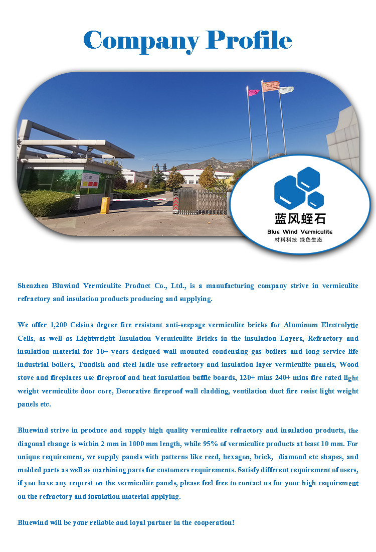 Durable Vermiculite Refractory Panel Nontoxic Shockproof and Heat Insulation