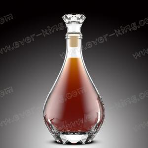 Quality Heat Resistant Clear 750ML Rum Glass Bottle With Diamond Cap wholesale
