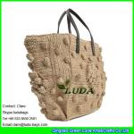 LDZS-011 striped color clutch bag hand crocheting lady macrame paper straw