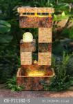 32 Inch Lighted Ornament Stone Waterfall Fountain