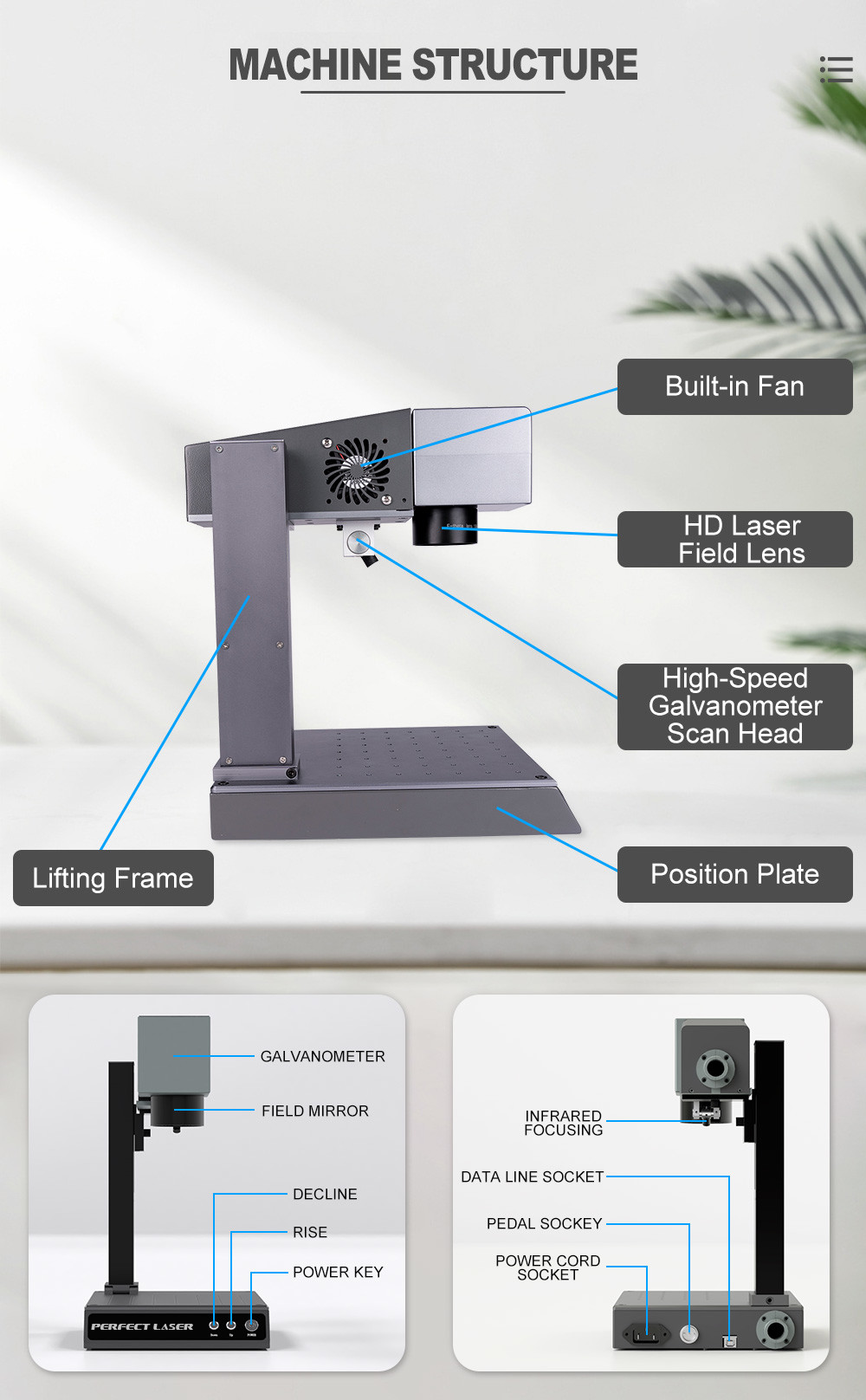 Desktop Precision Metal Laser Marking Machine Red Light Positioning