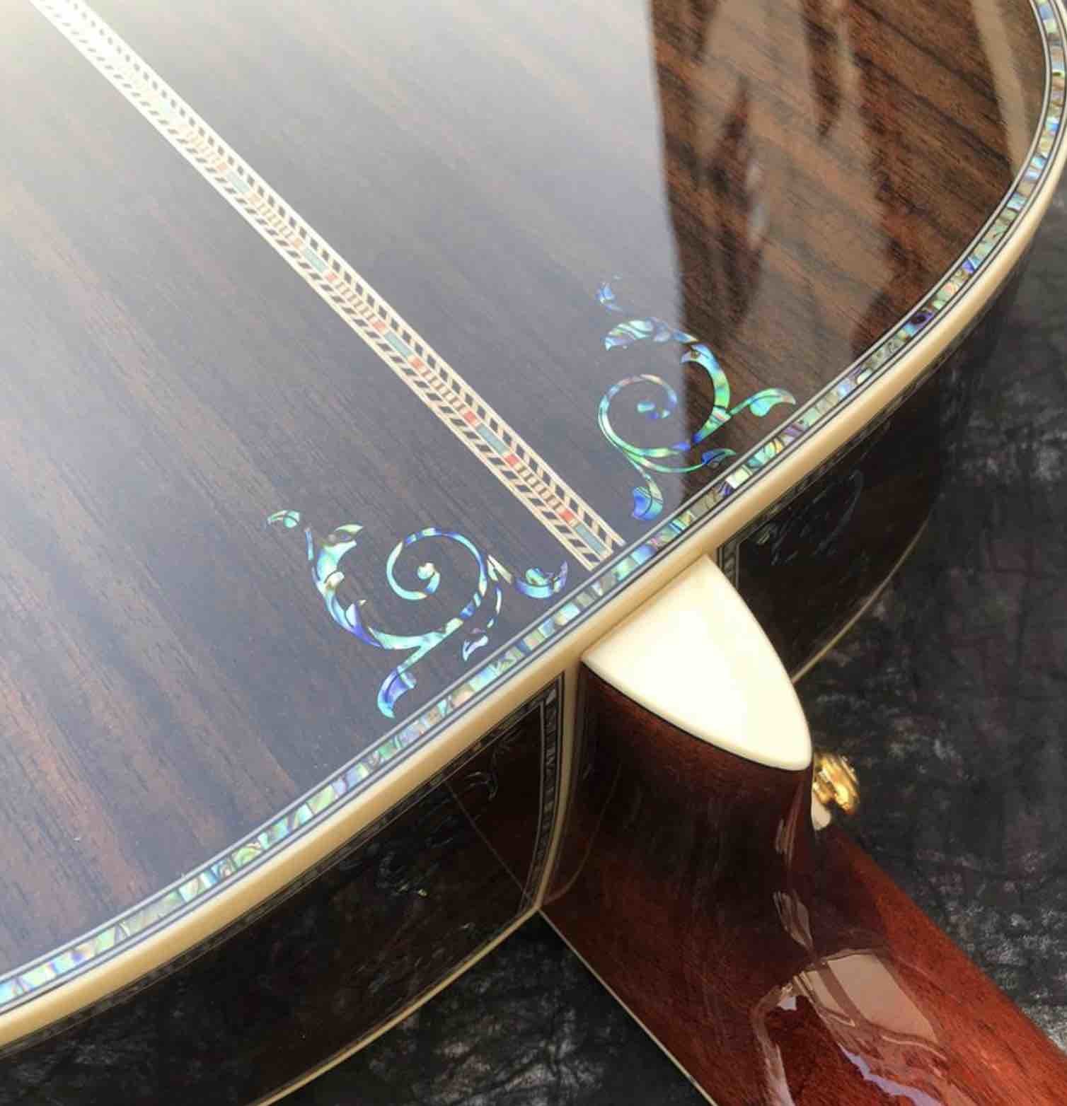 D style 41 inch solid spruce deluxe Abalone inlay acoustic guitar
