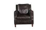 Industrial Loft High Back OX Leather Armchair With Solid Hardwood Frame