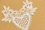 Embroidery Guipure Lace Applique 70mmx70mm Size Heart Shaped
