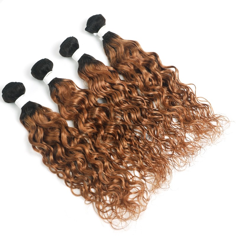 #T1B/30 Water Wave Remy Human Hair Bundles Sew In Weave Bundles Brazilian Bundle Deals