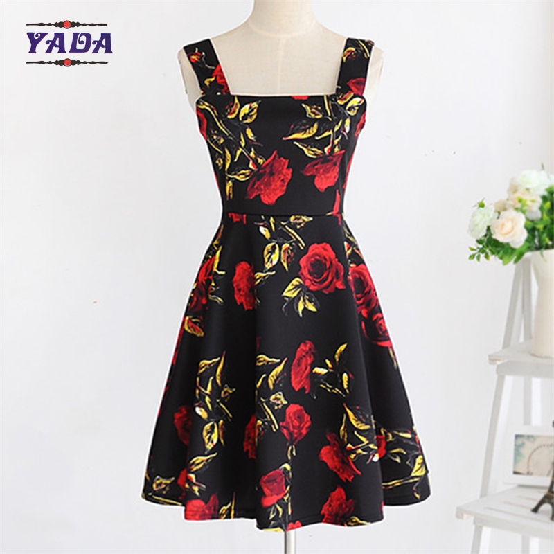 Western fashion summer umbrella floral casual one piece cute dresses western wear for women