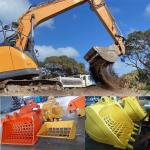 Non Rotating Zx50 Sieve Bucket For 5 Tonne Excavator 0.6 Cbm Capacity