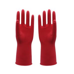 Quality Flocklined Cleaning Household Kitchen Rubber Gloves Reuasble Waterproof wholesale