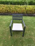 64cm Height Armrest Aluminium Stacking Chair Outdoor Powder Coating