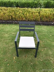 Quality 64cm Height Armrest Aluminium Stacking Chair Outdoor Powder Coating wholesale