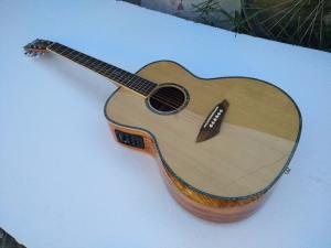 Quality AAA quality new custom guitars OM body african sanders wood solid acoustic electric guitar wholesale