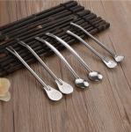 Creative Coffee Drinking Mixing Spoon Stainless Steel Filter Straw Tea Bar Tools