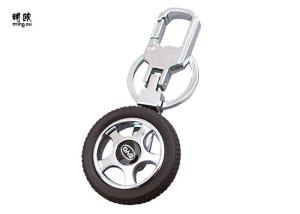 Quality Customized Car Brand Cool PVC Key Ring Holder Black Tyre Shaped wholesale