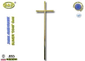Quality D046 Zamak Cross And Crucifix Coffin Lid Decoration Funeral Accessories gold color wholesale