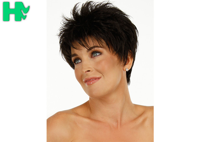 Natural Straight Wave Short Style Synthetic No Weft Full Hair Wig