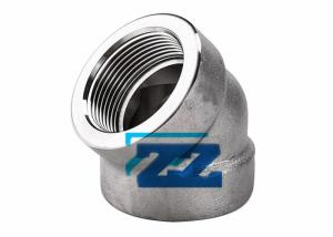 China 45 Degree 3 / 4  Class 3000 Npt Pipe Fittings , SS 316 Stainless Steel Street Elbow on sale