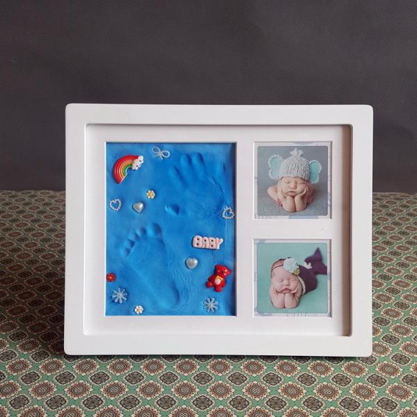 Cheap Ornament Keepsake Picture Frame 28X23CM Handprint and Footprint Frame Kit for sale