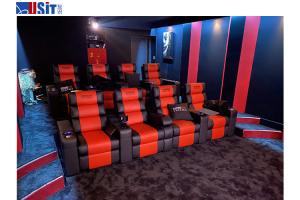 Quality Luxury Theater Recliner Sofa 700MM Microfiber Cinema Recliner Seat wholesale
