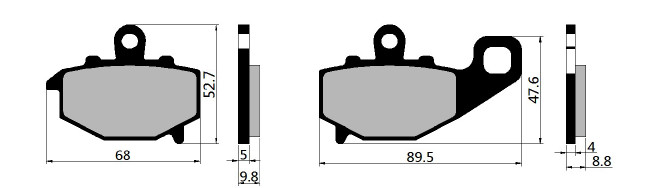 3mm Front / Rear Motorcycle Brake Pads Non Asbestos Black Color For KTM