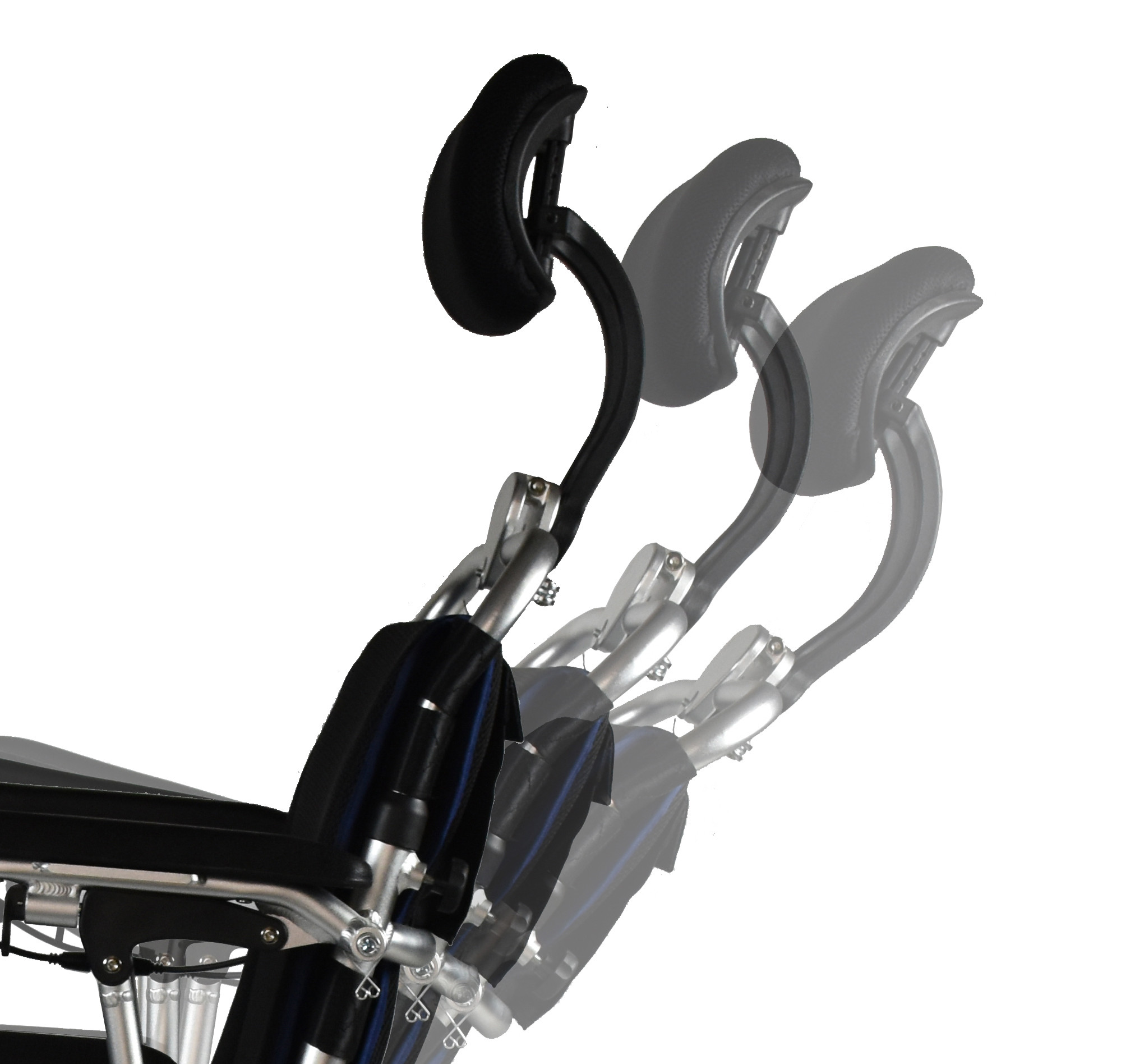 Adjustable 8 Position 250x170mm Wheelchair Folding Headrest