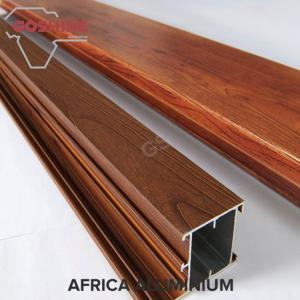 Quality Customize Wood Finish Aluminium Profiles Clear Texture ISO14001 2004 wholesale