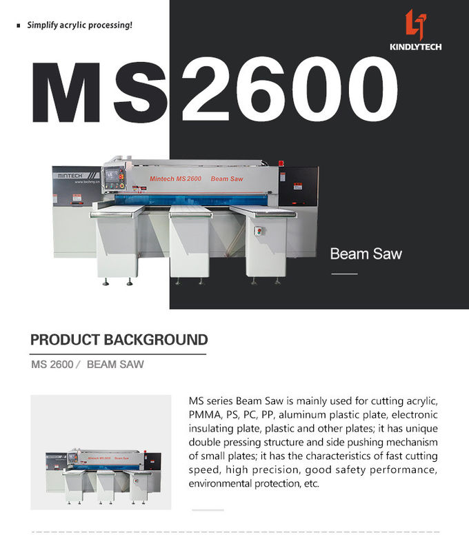 7.5kw Panel Beam Saw , 100m/Min Wood Cutting Saw Machine