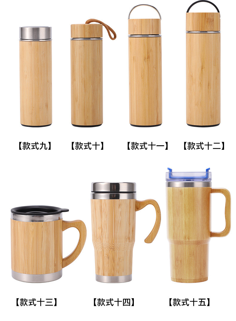 Bamboo Bottle For Tea Premium Tea Infuser Bottle Leak Proof BPA-Free Insulated Water Bottle Coffee Tumbler Tea Thermos