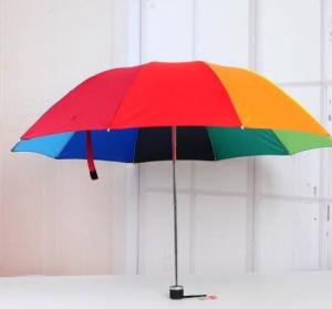 Quality Children's Rainbow Coloured Umbrella , Manual Open Color Wheel Umbrella 8 Ribs wholesale