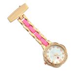 ALK Flower Type Nurse Watches Diamond Fob Nurse Pocket Watch Silver Nursing Gift