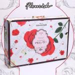 Flower Printed Rigid Paper Jewelry Boxes Cardboard Cosmetic Jewelry Packaging