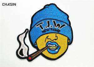 Quality 100% Embroidery Beanie Hat Patches Adhesive Heat Eco Friendly Material wholesale