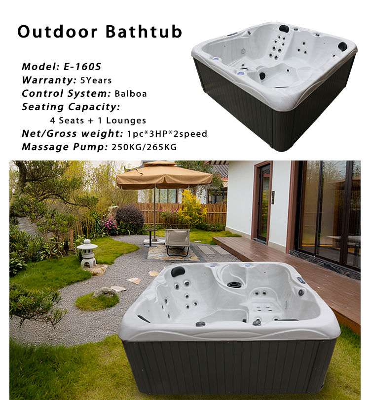 European Standard Massage Spa Hot Tubs With 5 Seats Outdoor Bathtub