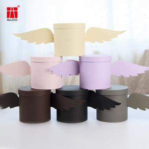 Quality Angel Wings 5.5inch Round Floral Hat Box For Mother'S Day 4c Print wholesale