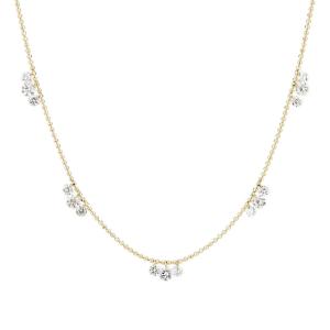 Quality 18K 14K 10K Solid Gold Clarity CVD Round Cut Bezel Lab Grown Diamond Necklace wholesale