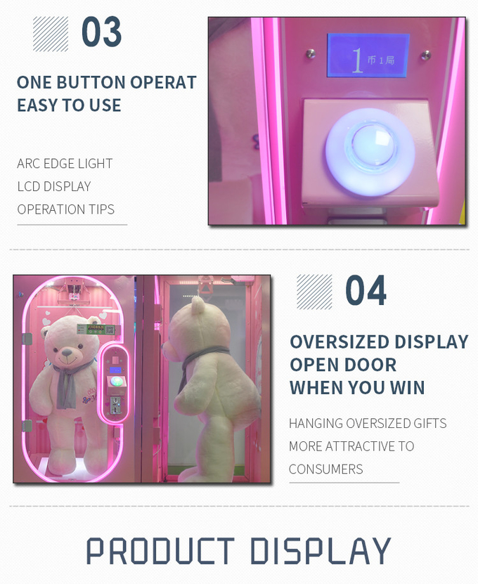 Customized Pink Date Win A Prize Cut Ur Prize Arcade Game Cut Machine For Sale
