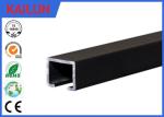 Black Anodized Aluminum Slide Track , Ceiling Mounted Curtain Track 20 X 25 Mm