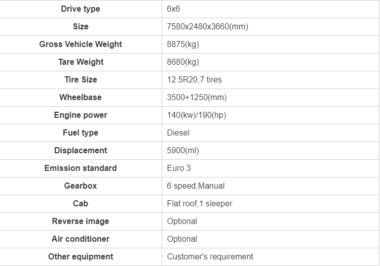 300 Person Meal Service 6x6 Off-Road Diesel Fuel Light Truck with Customized Design