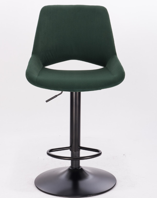 Counter Height Adjustable Bar Stool Chair Velvet Swivel Bar Stools With Black Metal Base