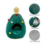 Hot sell luxury pet bed pp cotton oxford bottom green cat house christmas High
