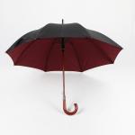 Black Wooden Hook Handle Umbrella , Curved Handle Large Rain Umbrella Durable