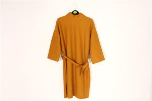Quality Womens Casual Long Sleeve Turtleneck Dress 98% Polyester 2% Elastane wholesale